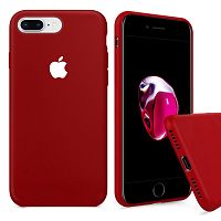 Чехол накладка xCase для iPhone 7 Plus/8 Plus Silicone Case Full камелия с белым яблоком