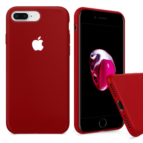 Чехол накладка xCase для iPhone 7 Plus/8 Plus Silicone Case Full камелия с белым яблоком - UkrApple