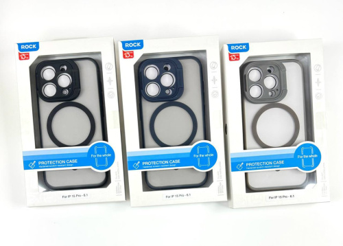 Чохол iPhone 15 Pro Rock Guard Magnet Full Camera (Foldable Bracket) blue: фото 2 - UkrApple