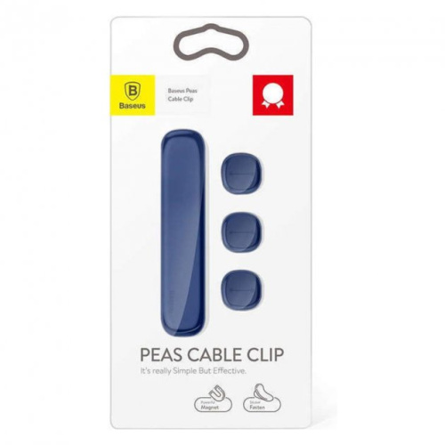 Магнітний органайзер для кабелів Baseus Peas Cable Clip blue: фото 5 - UkrApple