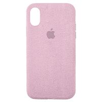 Чехол накладка для iPhone XR Alcantara Full pink sand