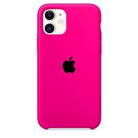 Чохол накладка xCase для iPhone 12 Pro Max Silicone Case barbie pink з чорним яблуком