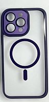 Чохол iPhone 15 Crystal Case Full Camera with MagSafe purple 