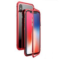 Чехол  накладка xCase для iPhone XS Max Magnetic Case прозрачный красный