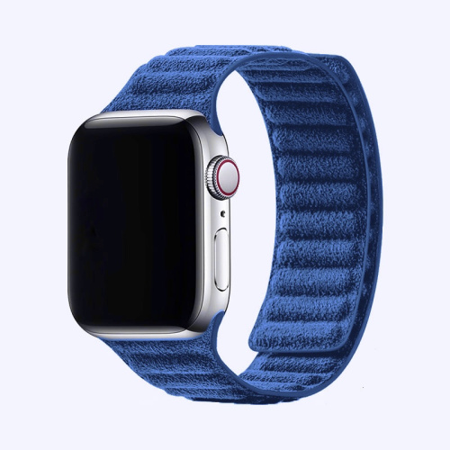 Ремінець для Apple Watch 42/44/45/49 mm Leather Link Felt blue: фото 2 - UkrApple