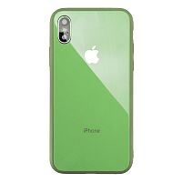 Чехол накладка xCase на iPhone X/XS Glass Pastel Case Logo mint