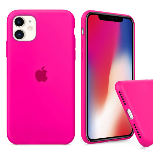 Чохол накладка xCase для iPhone 11 Silicone Case Full Electric Pink - UkrApple
