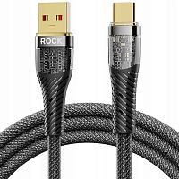 USB кабель Type-C 120cm Rock Z21 Transparency 100W black