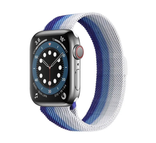 Ремінець xCase для Apple watch 42/44/45/49 mm Milanese Loop Rainbow blue white - UkrApple