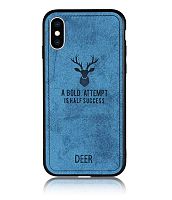 Чехол накладка xCase для iPhone XS Max Soft deer blue