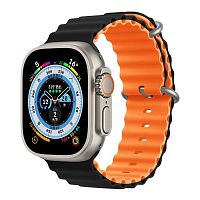 Ремінець для Apple Watch 42/44/45/49 mm Ocean Band black orange