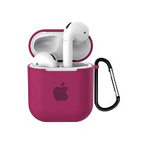 Чехол для AirPods/AirPods 2 silicone case with Apple Red raspberry