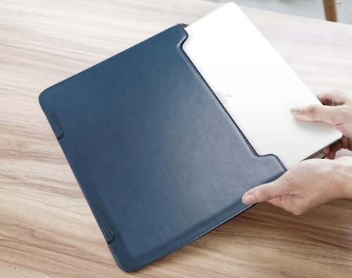 Папка конверт для MacBook Leather standing pouch 13'' dark blue: фото 2 - UkrApple