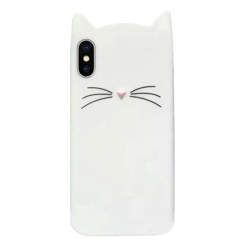 Чехол накладка xCase на iPhone X/XS Silicone Cat белый - UkrApple