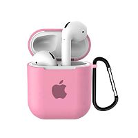 Чехол для AirPods/AirPods 2 silicone case with Apple Pink