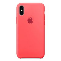 Чехол накладка xCase для iPhone X/XS Silicone Case ярко-розовый