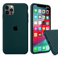 Чохол iPhone 12 Pro Max Silicone Case Full forest green