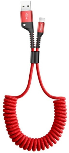 USB кабель Lightning 100cm Baseus Fish eye Spring 2A red  - UkrApple
