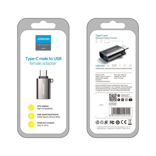 Перехідник JoyRoom USB to Type-C 3.0 Adapter gray: фото 8 - UkrApple