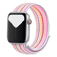 Ремінець xCase для Apple Watch 42/44/45/49 mm Nylon Sport Loop stripes pink