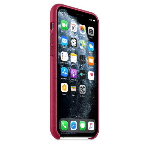 Чохол накладка на iPhone 11 Pro Max Leather Case pink fuchsia: фото 2 - UkrApple