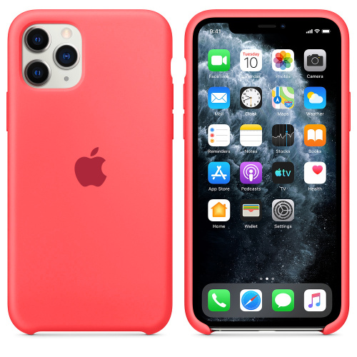 Чохол накладка xCase для iPhone 11 Pro Silicone Case ярко-розожевий: фото 2 - UkrApple