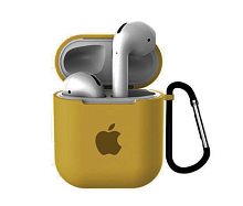 Чехол для AirPods/AirPods 2 silicone case with Apple Gold