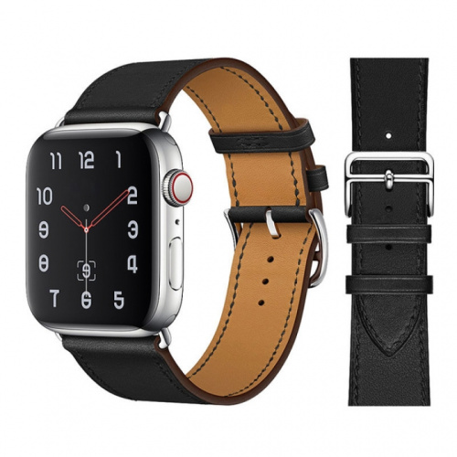 Ремінець xCase для Apple watch 42/44/45/49 mm Hermes New Leather black - UkrApple