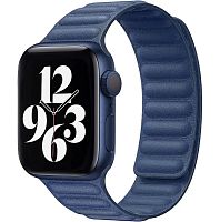 Ремінець для Apple Watch 42/44/45/49 mm Leather Link baltic blue