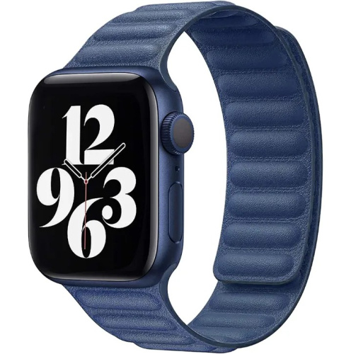 Ремінець для Apple Watch 42/44/45/49 mm Leather Link baltic blue - UkrApple