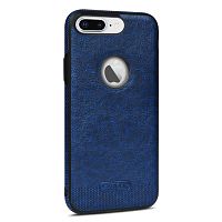 Чехол накладка xCase для iPhone 7 Plus Leather Logo Case blue