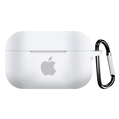 Чехол для AirPods PRO silicone case with Apple White - UkrApple