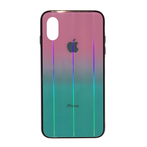 Чехол накладка xCase на iPhone X/XS Glass Shine Case Logo pink mint - UkrApple