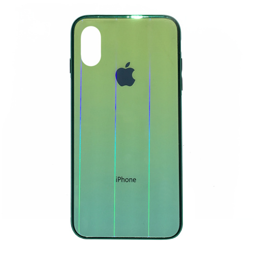 Чехол накладка xCase на iPhone X/XS Glass Shine Case Logo green - UkrApple