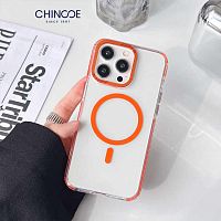 Чохол iPhone 15 Shield Metal with MagSafe orange 
