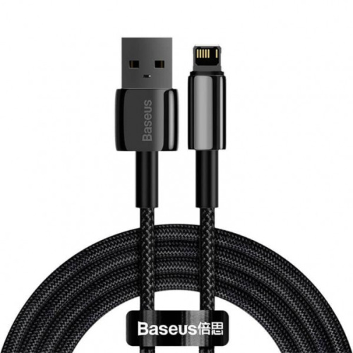 USB кабель Lightning 200cm Baseus Tungsten Gold Fast 2.4A black - UkrApple