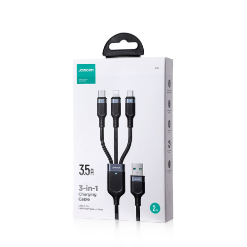 USB кабель 120cm JoyRoom 3 in 1 Speedy 30W black A21 SA21-1T3 - UkrApple