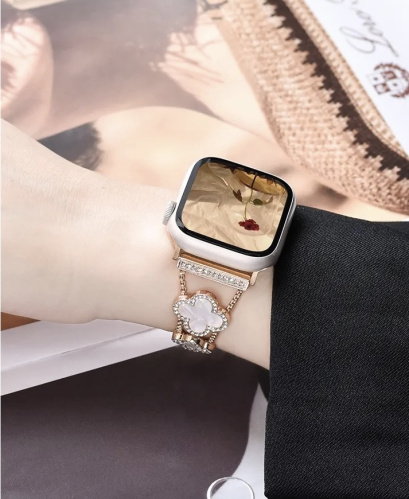 Ремінець для Apple Watch 42/44/45/49 mm Van Cleef gold white: фото 2 - UkrApple