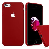Чехол накладка xCase для iPhone 6/6s Silicone Case Full камелия с белым яблоком