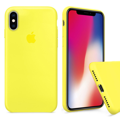 Чехол накладка xCase для iPhone X/XS Silicone Case Full лимонный - UkrApple