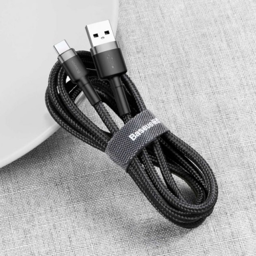 USB кабель Type-C Baseus Cafule 2A 2M black gray: фото 5 - UkrApple