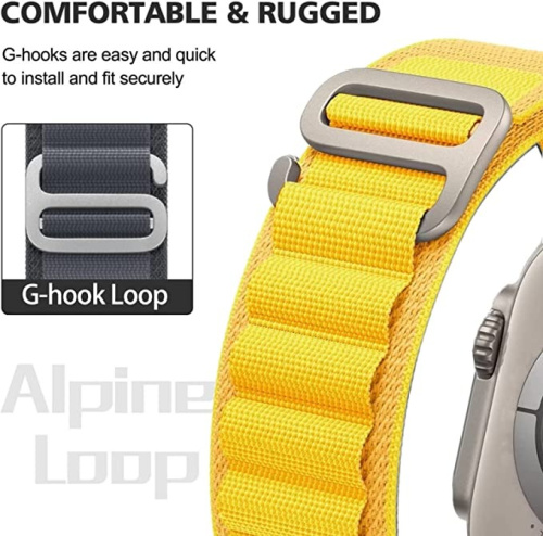 Ремінець для Apple Watch 42/44/45/49 mm Alpine Loop Spigen yellow: фото 6 - UkrApple