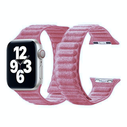 Ремінець для Apple Watch 38/40/41 mm Leather Link Felt pink - UkrApple
