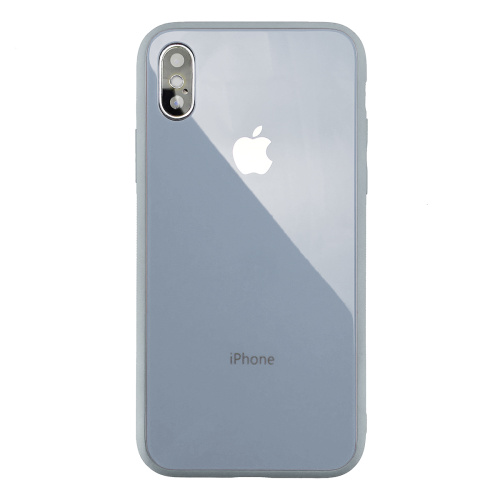 Чехол накладка xCase на iPhone X/XS Glass Pastel Case Logo mist blue - UkrApple