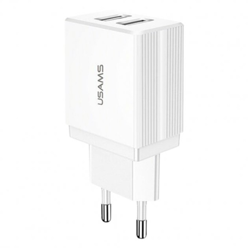 Мережева зарядка Usams Travel 2.1A Dual USB white CC090 - UkrApple