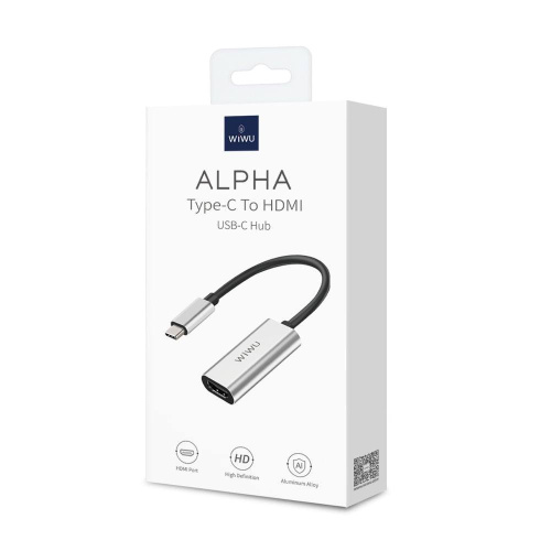 Перехідник adapter USB-C Hub Wiwu Alpha HDMI gray: фото 2 - UkrApple
