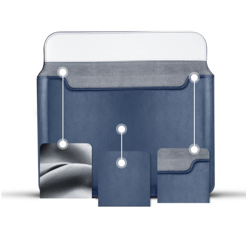 Папка конверт для MacBook Leather standing pouch 13'' dark blue: фото 4 - UkrApple