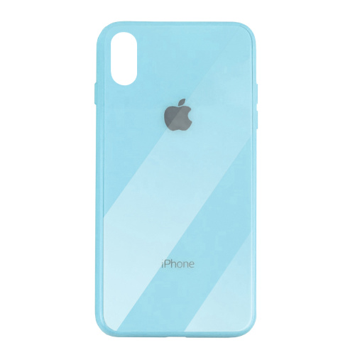 Чехол накладка xCase на iPhone XS Max Glass Case Logo sky blue - UkrApple