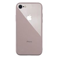 Чехол накладка xCase на iPhone 7/8/SE 2020 Glass Pastel Case Logo pink sand