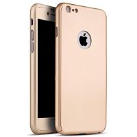 Чехол накладка xCase на iPhone 6 Plus/6s Plus Full Cover 360 Logo золото